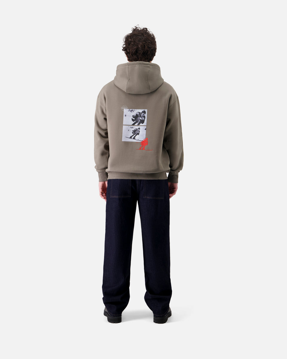 KHAKI MEN'S HOODIE LOGO SKIER