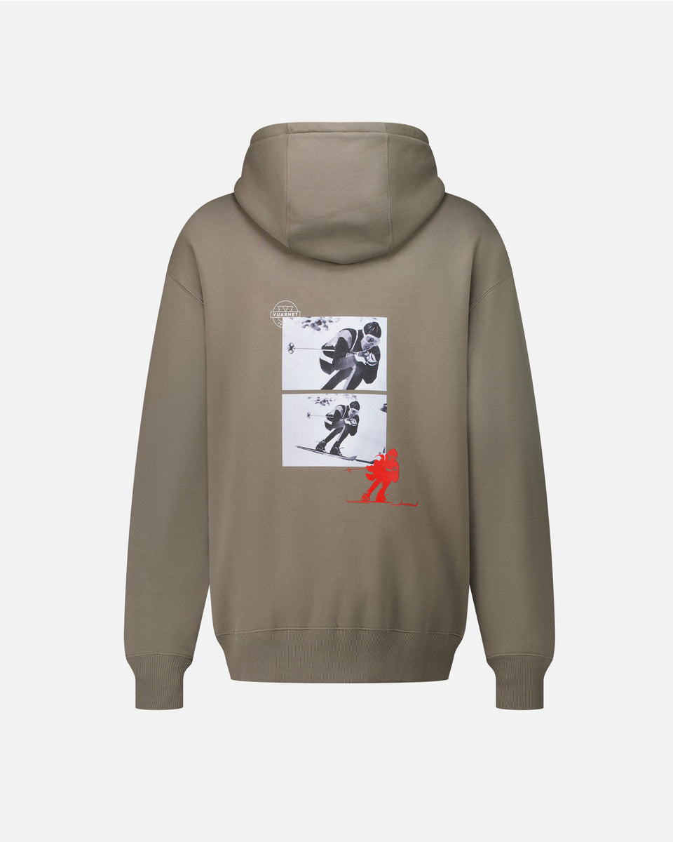 KHAKI MEN'S HOODIE LOGO SKIER