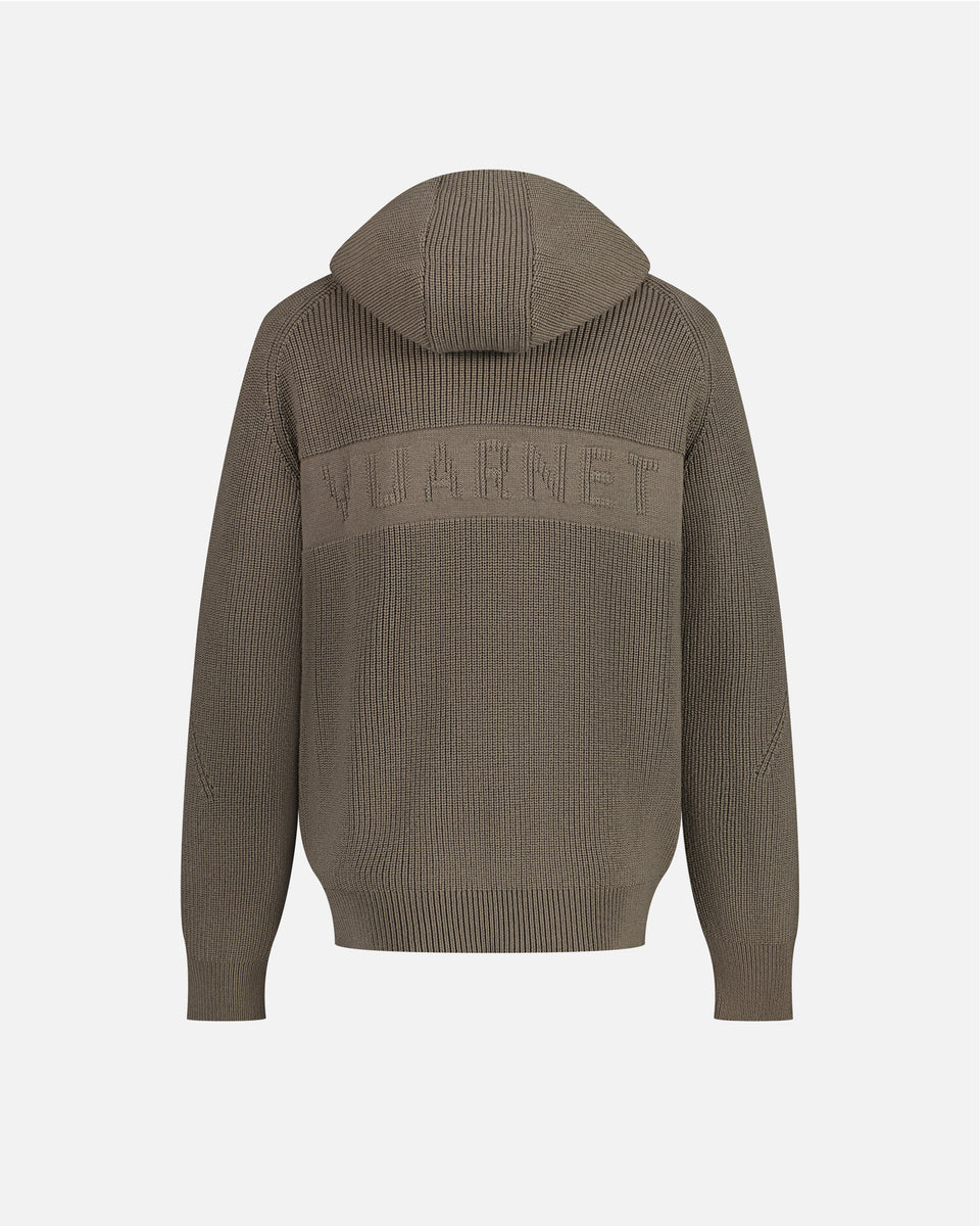 KHAKI MEN'S HOODED MERINOS JUMPER