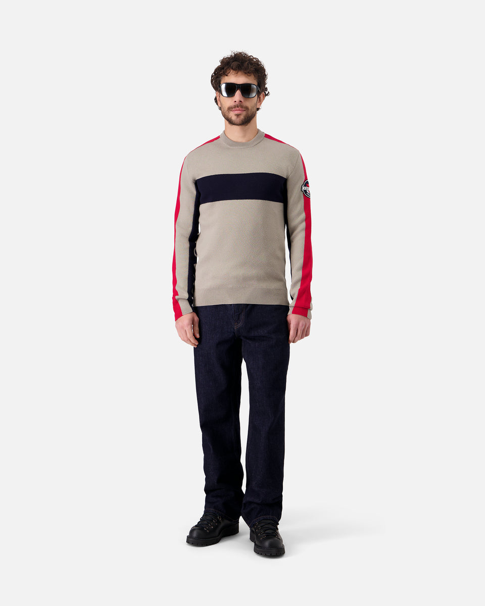 BEIGE/NAVY MEN'S RACING PULLOVER