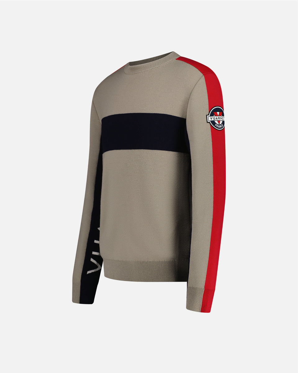 BEIGE/NAVY MEN'S RACING PULLOVER