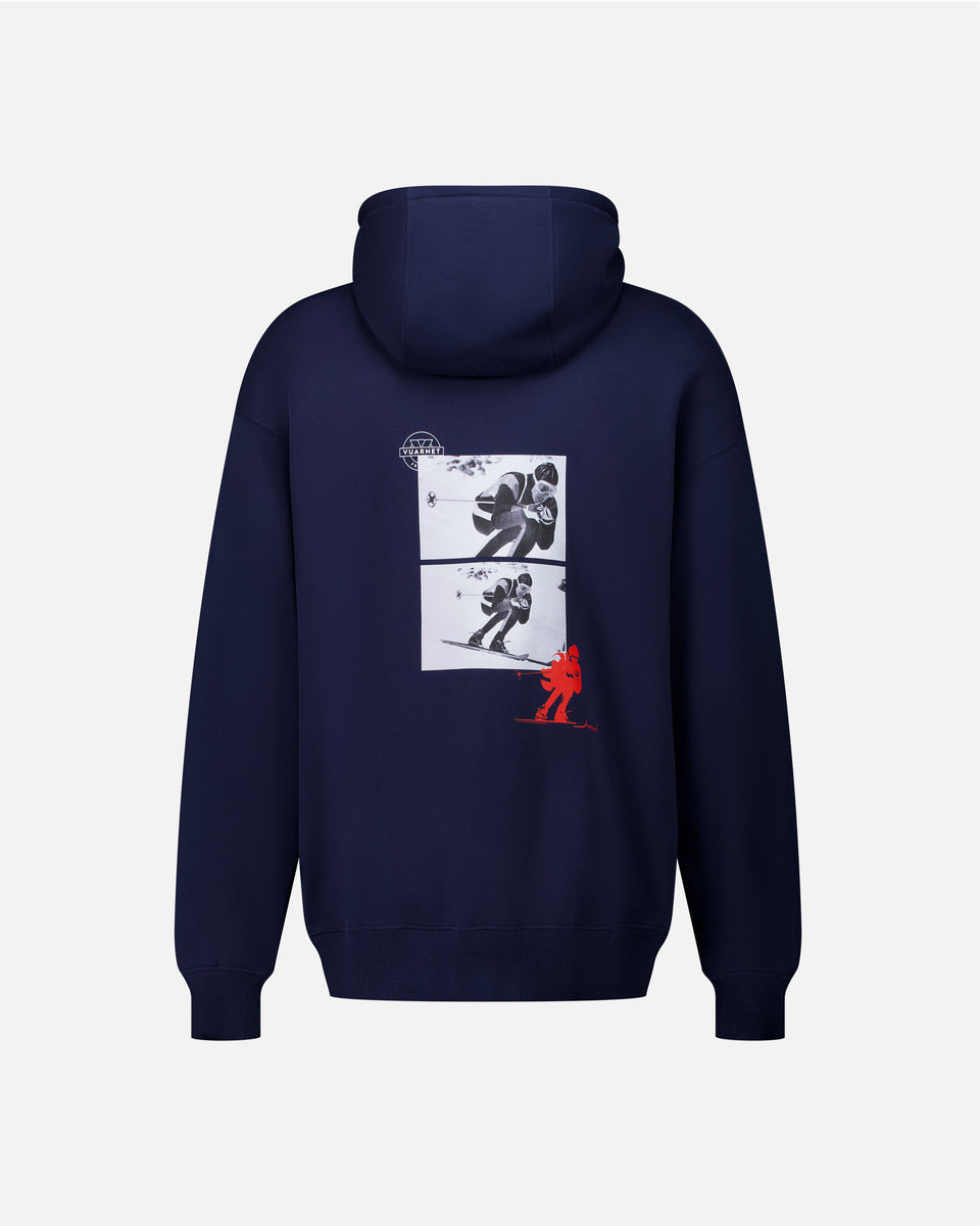 NAVY BLUE MEN'S HOODIE LOGO SKIER