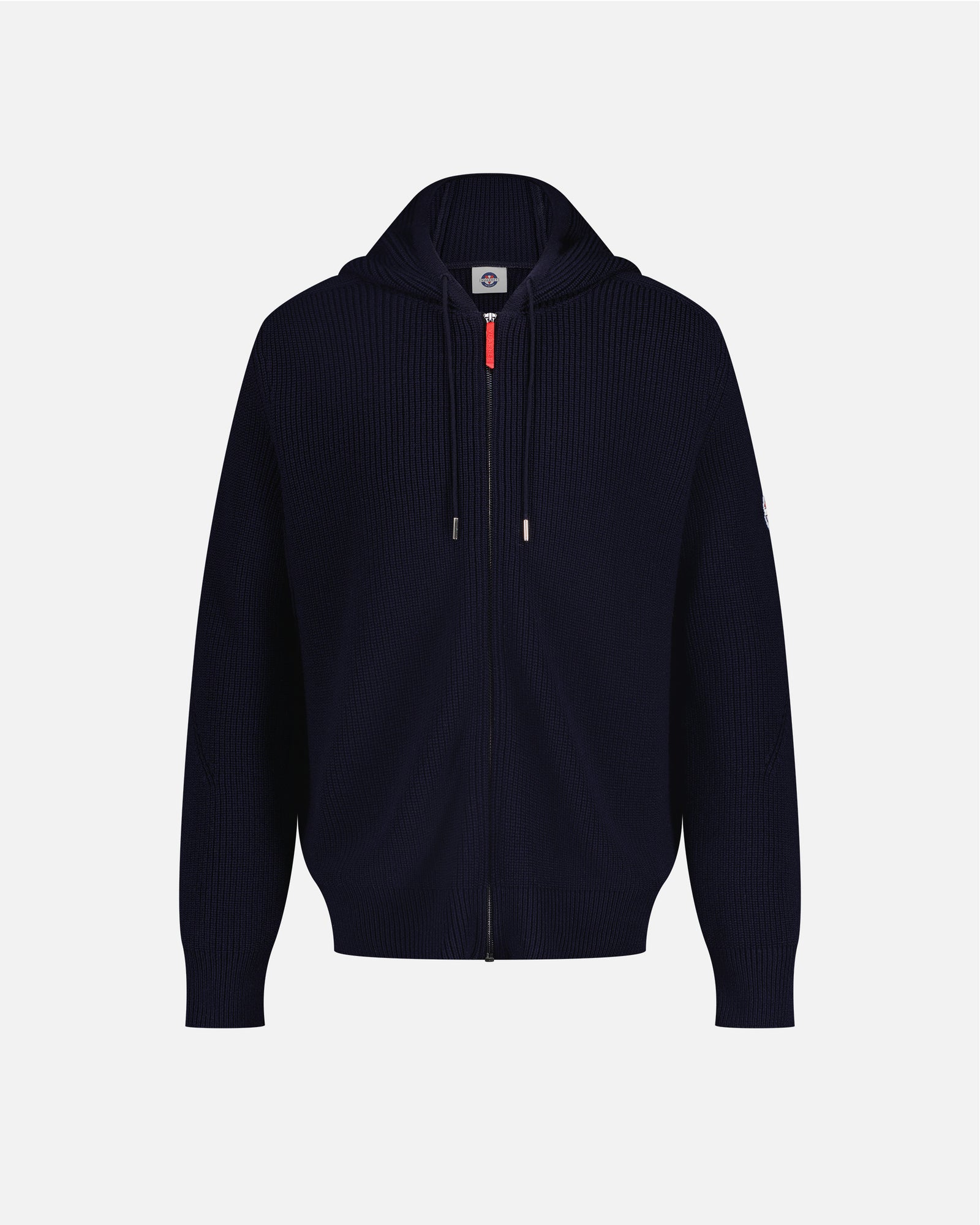 NAVY BLUE MEN'S HOODED MERINO JUMPER