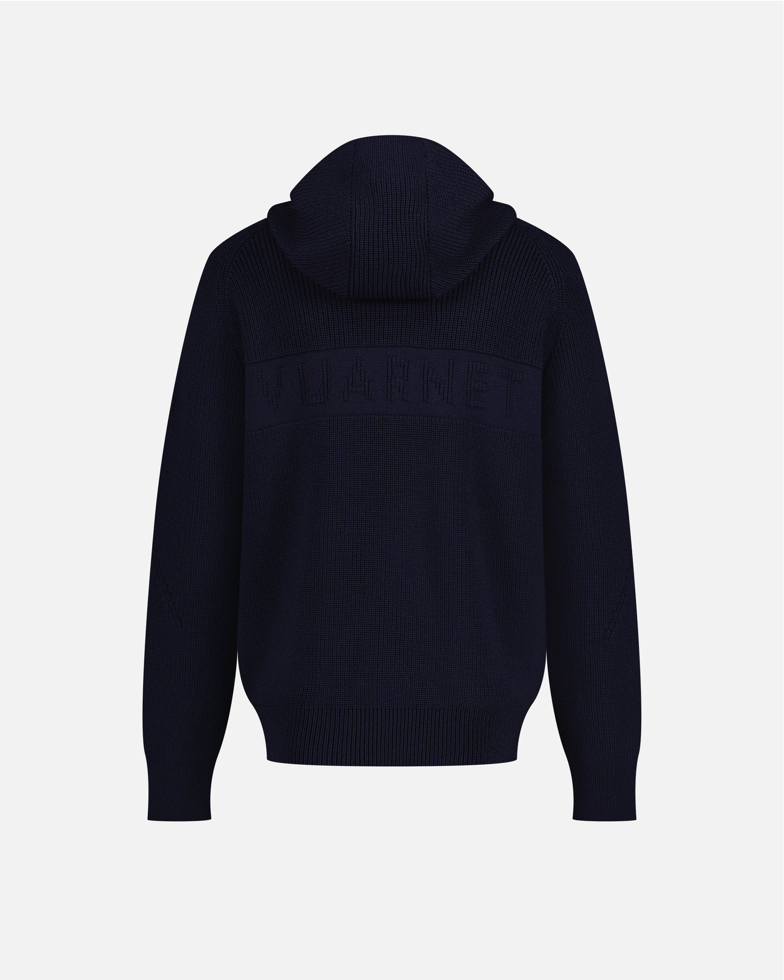 NAVY BLUE MEN'S HOODED MERINO JUMPER
