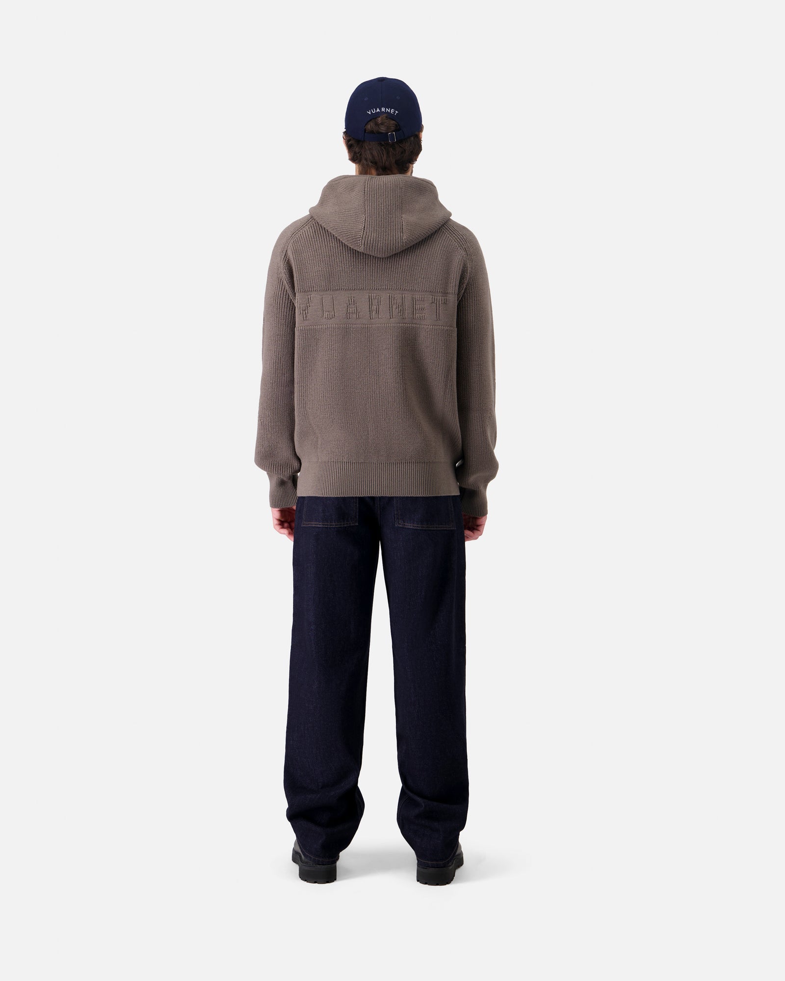 KHAKI MEN'S HOODED MERINO JUMPER