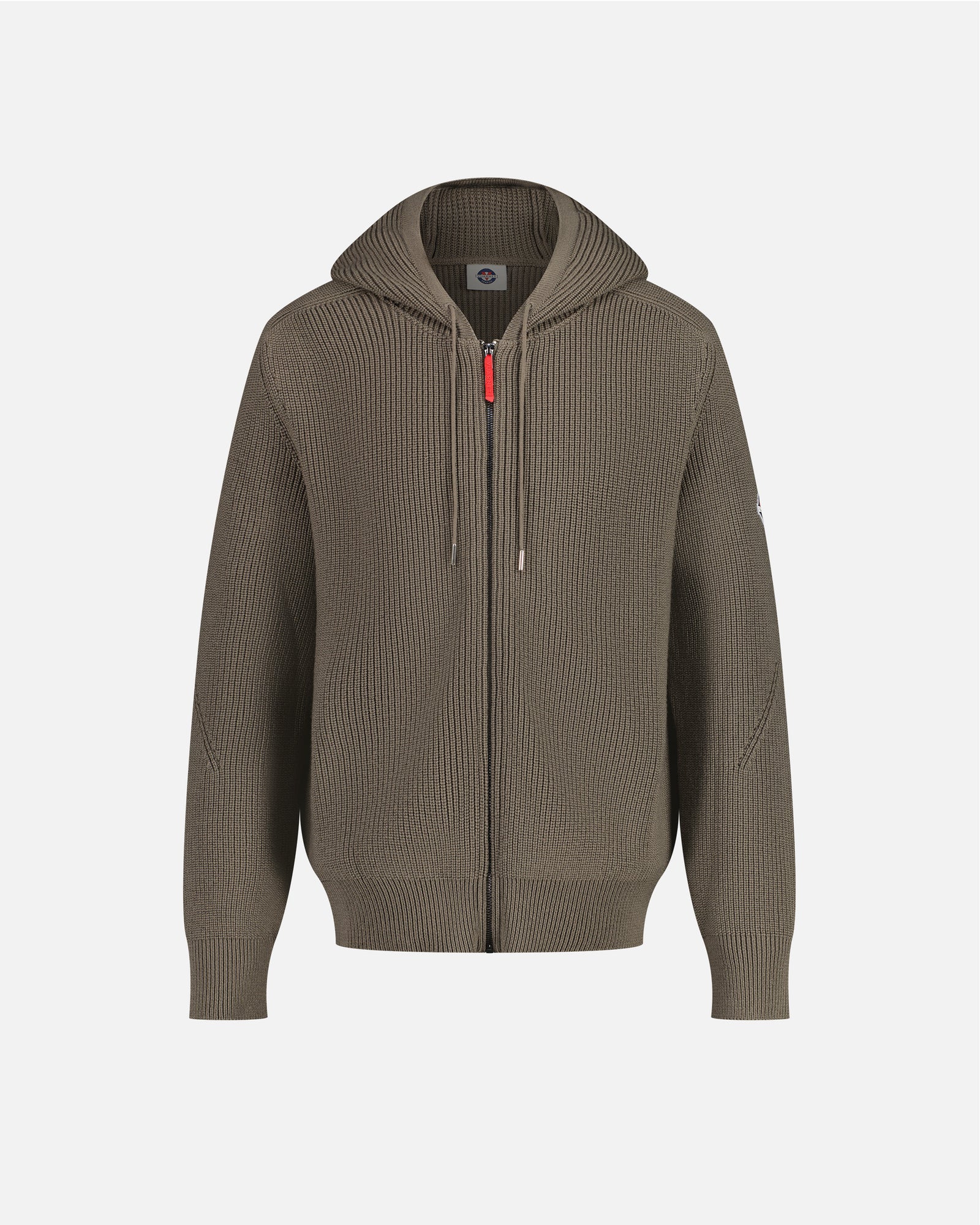 KHAKI MEN'S HOODED MERINO JUMPER