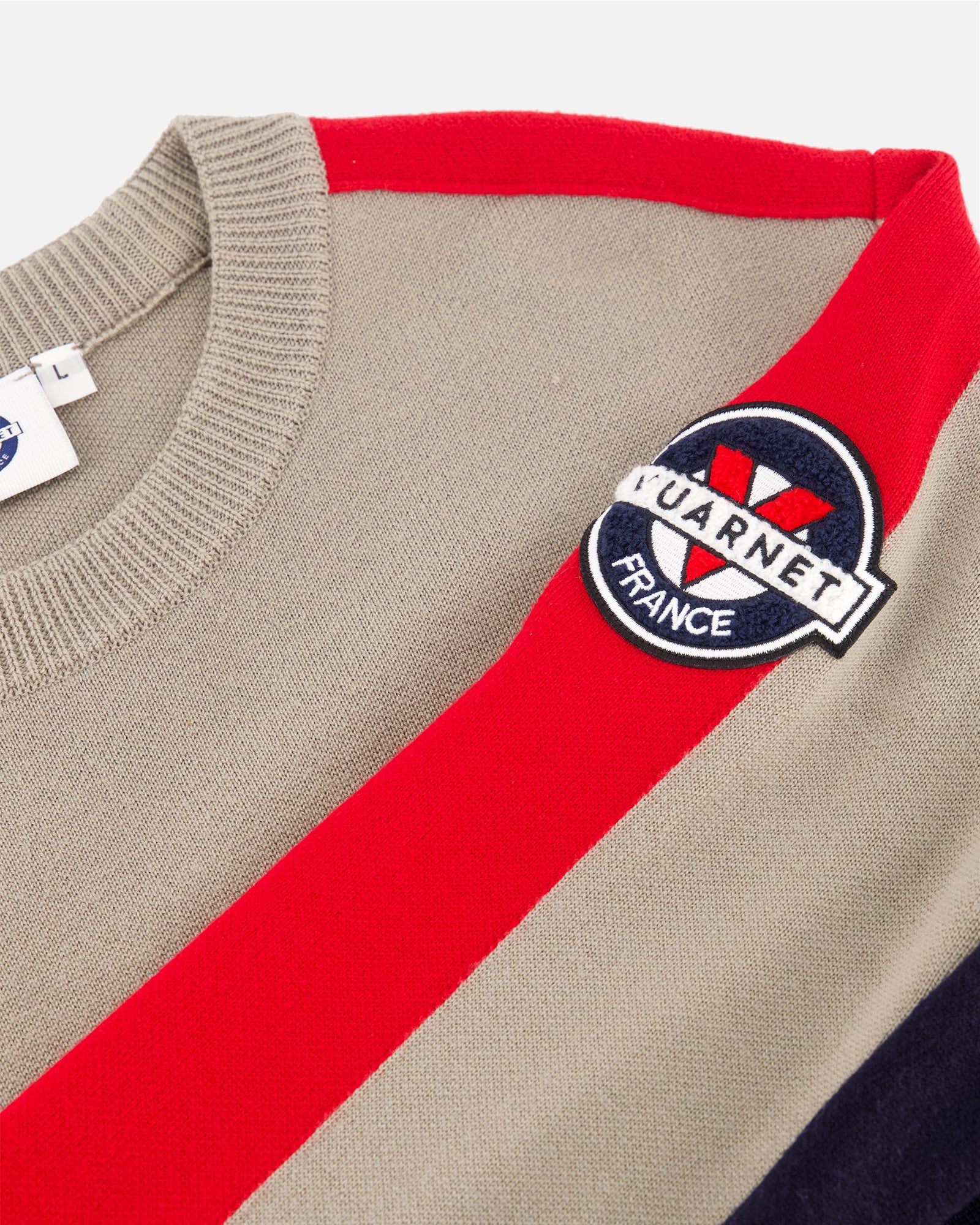 BEIGE/NAVY MEN'S RACING PULLOVER