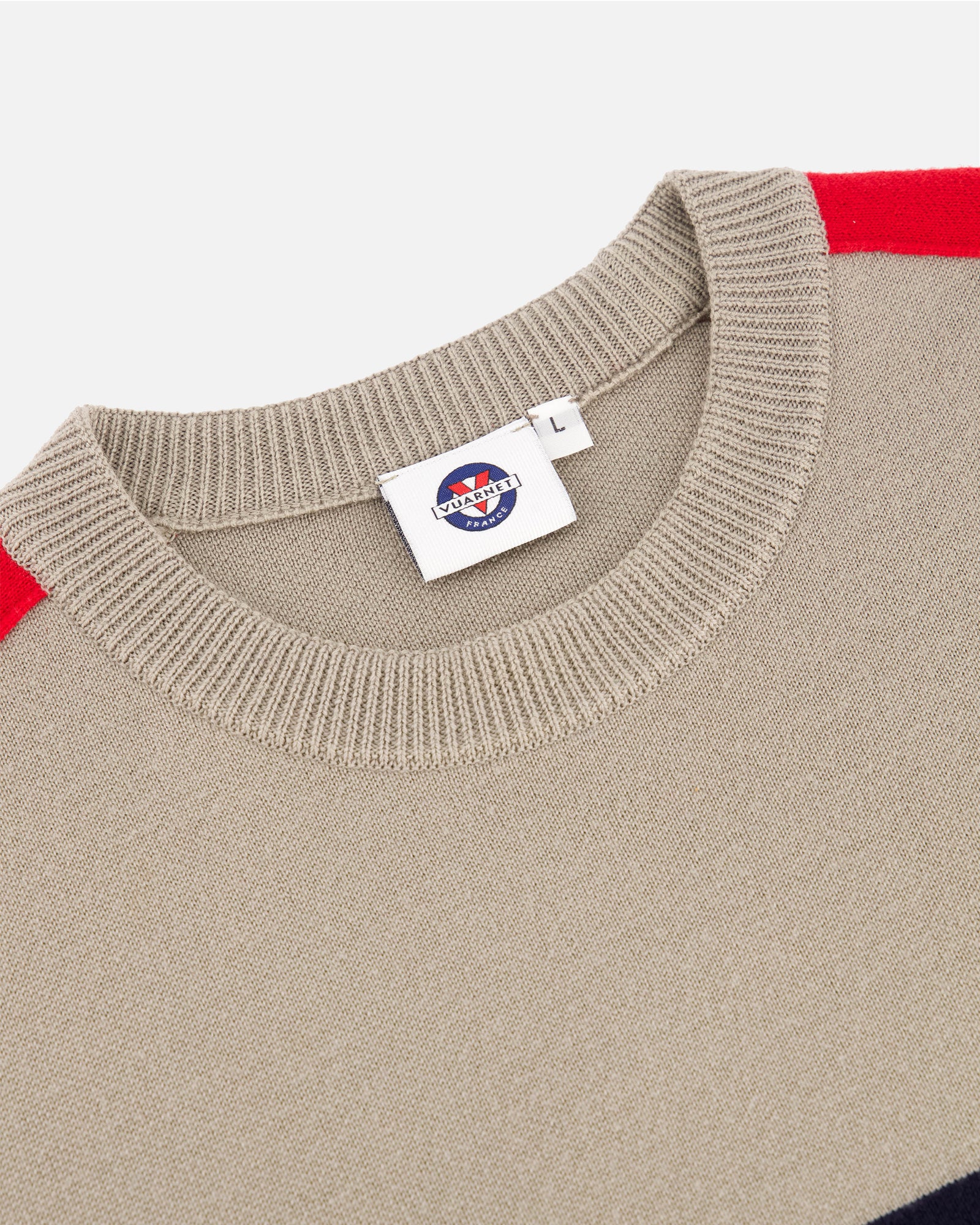 BEIGE/NAVY MEN'S RACING PULLOVER