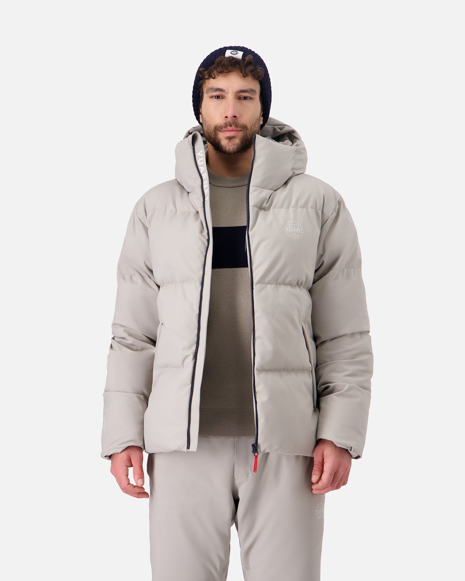 BEIGE MEN'S HEAVY PUFFER