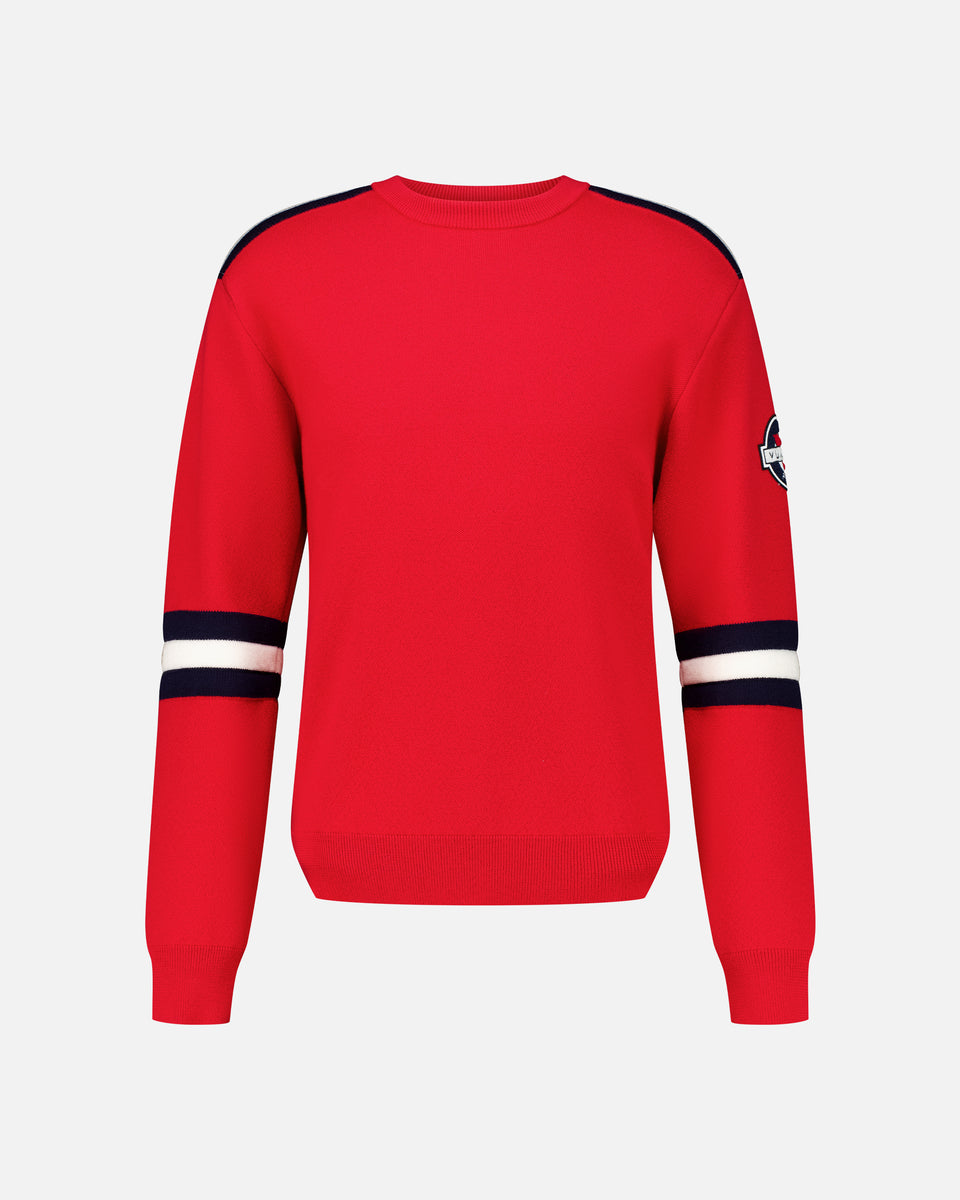 RED MEN'S PADDED MERINOS PULLOVER