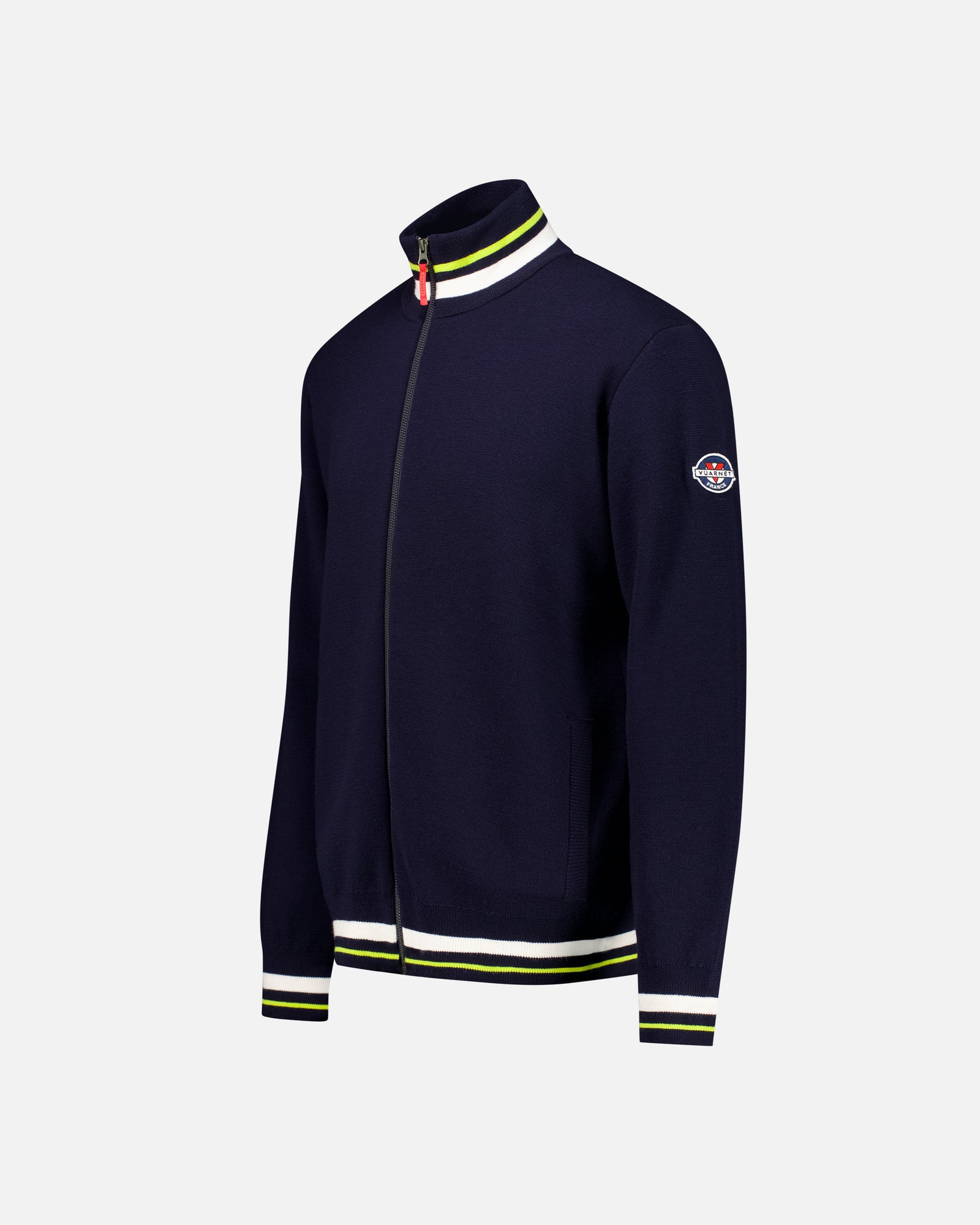 NAVY MEN'S ZIPPED MERINOS PULLOVER