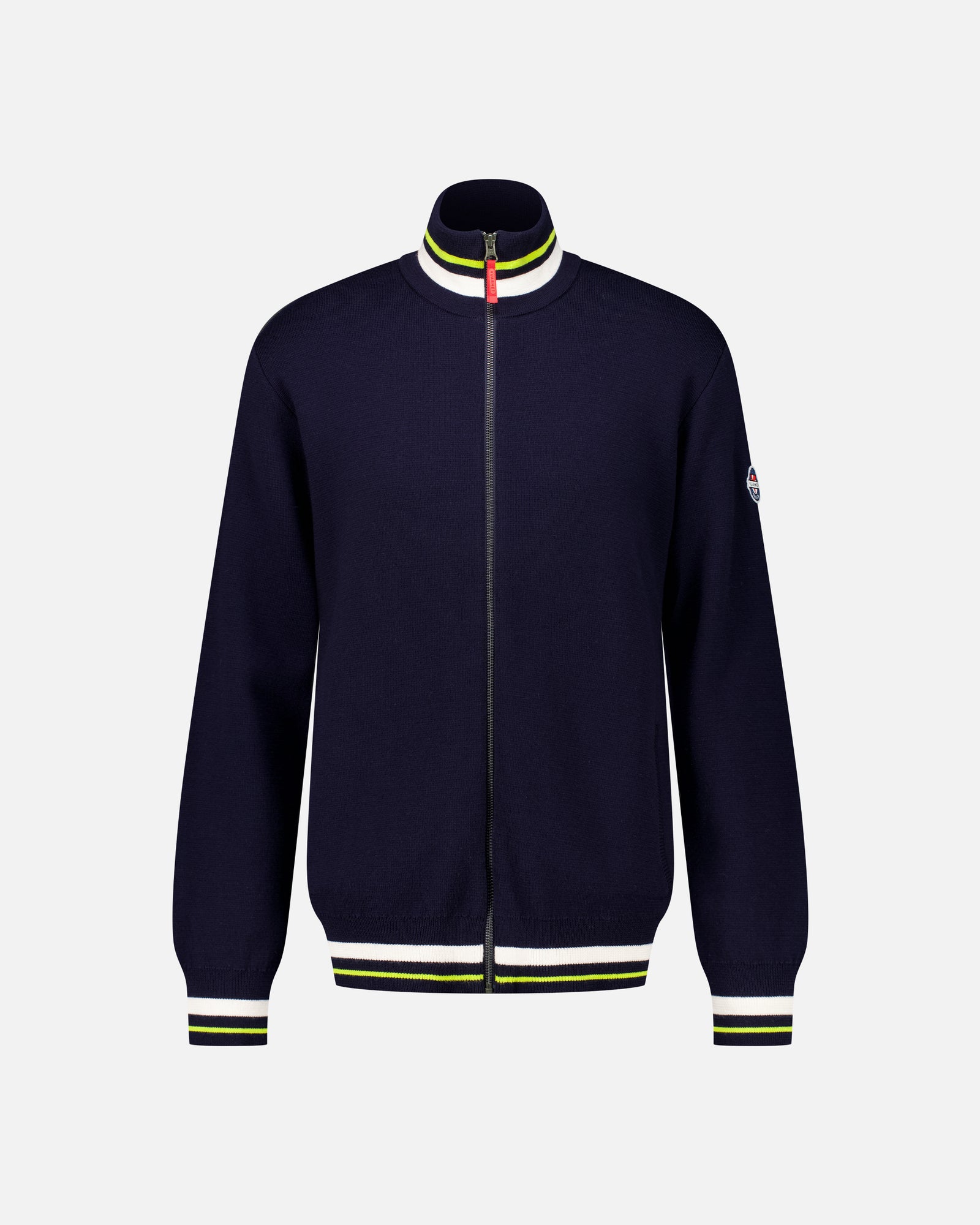 NAVY MEN'S ZIPPED MERINOS PULLOVER