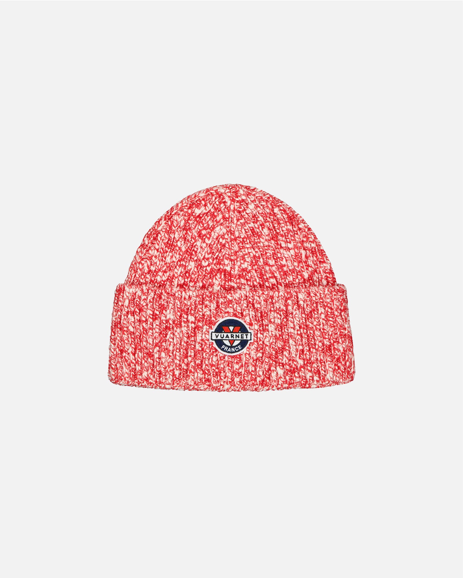 TWO-TONE RED/WHITE BEANIE
