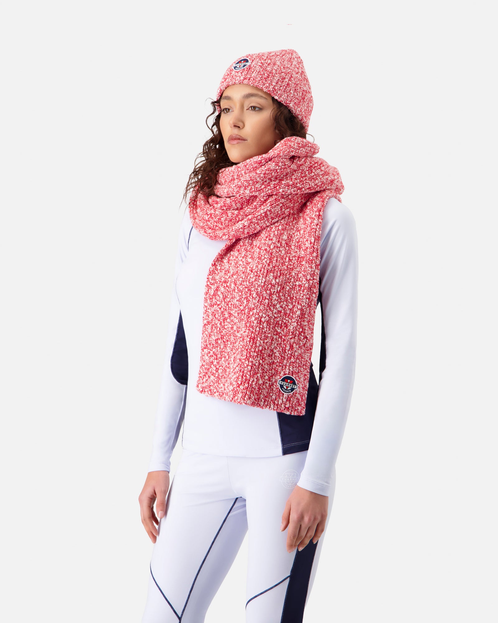 TWO-TONE RED/WHITE SCARF