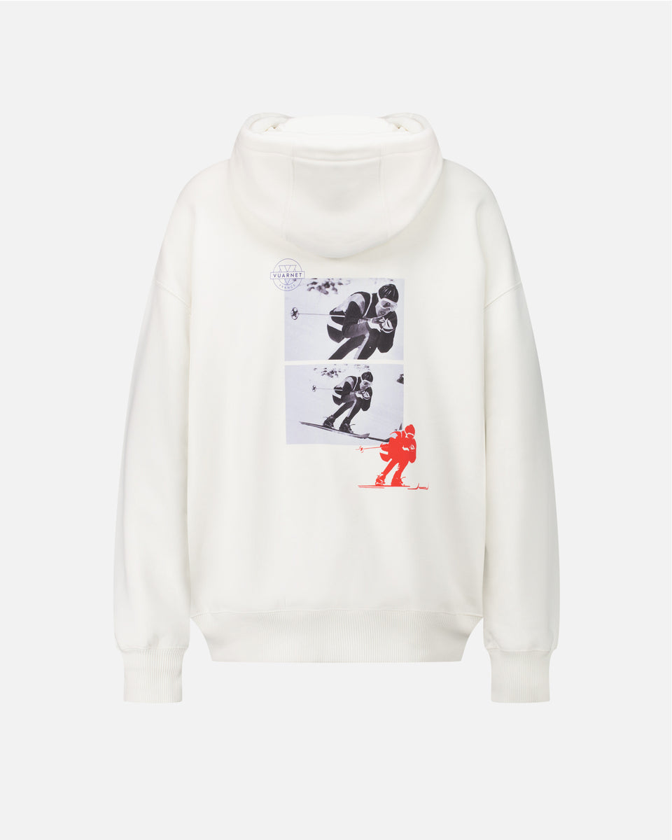 WHITE WOMEN'S HOODIE LOGO SKIER