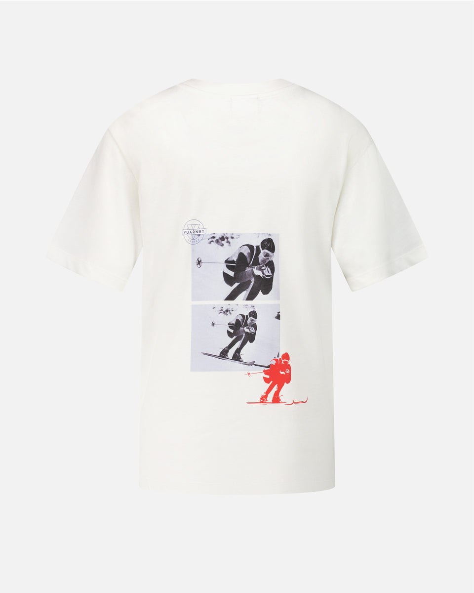 WHITE WOMEN'S T-SHIRT LOGO SKIER