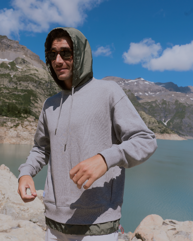 MEN'S NYLON HOOD SWEATSHIRT
